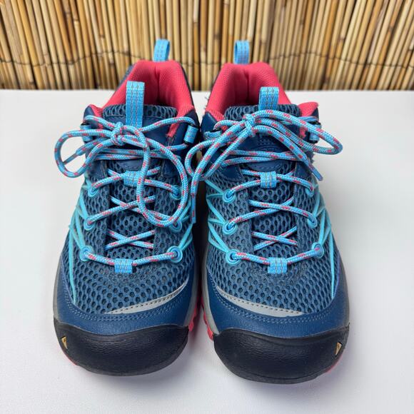 KEEN Womens Marshall Waterproof Hiking Shoes Size 7.5 Norse Blue Peach - Picture 2 of 10